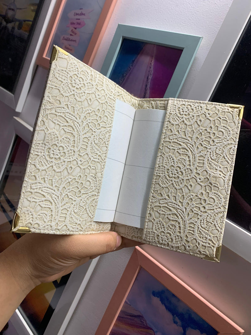 Personalized Passport Cover - Glided Grace White