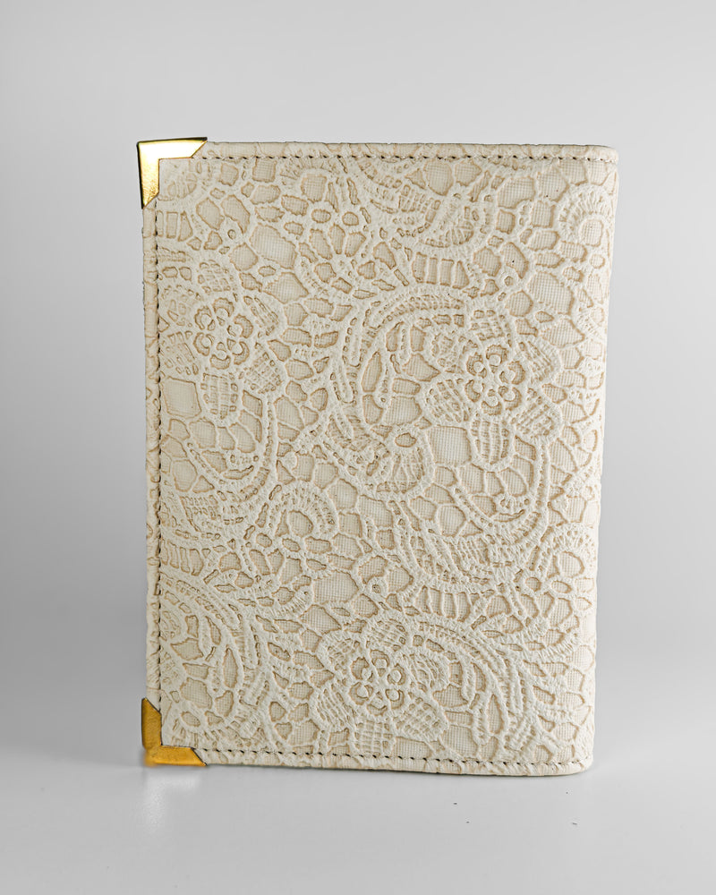 Personalized Passport Cover - Glided Grace White