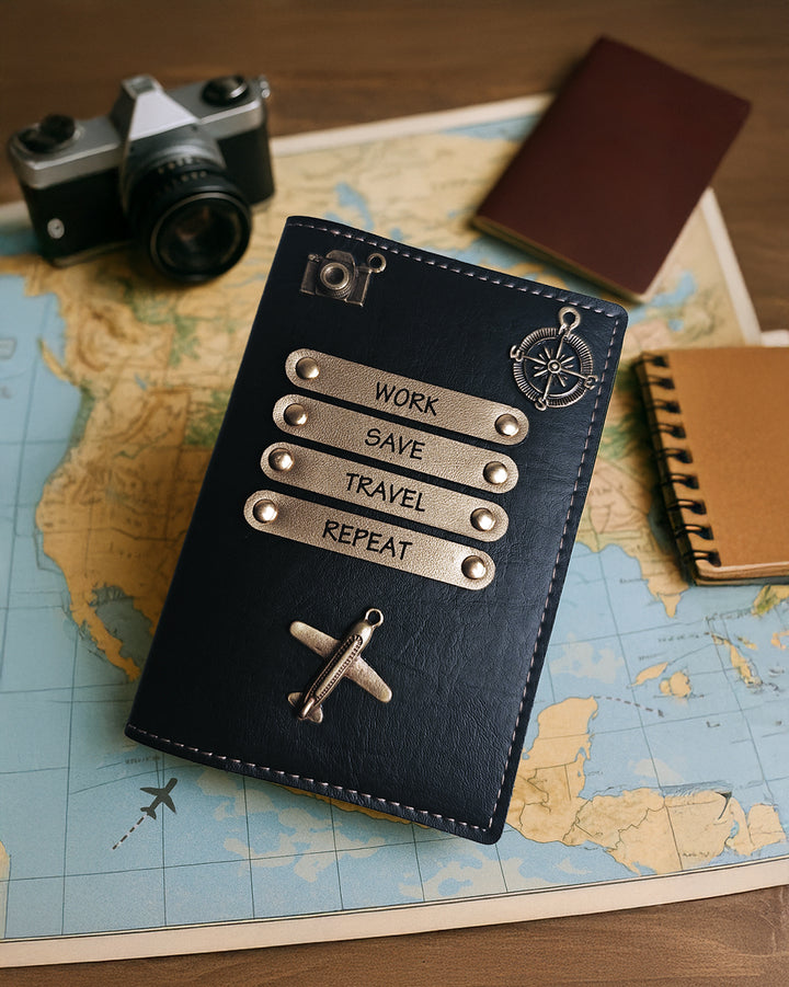 Classic Personalized Passport Cover - Black