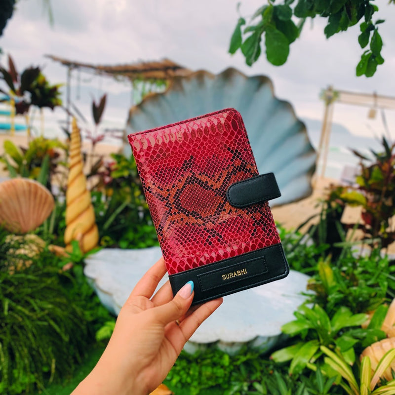 Odysey Raspberry Genuine Leather Travel Organizer