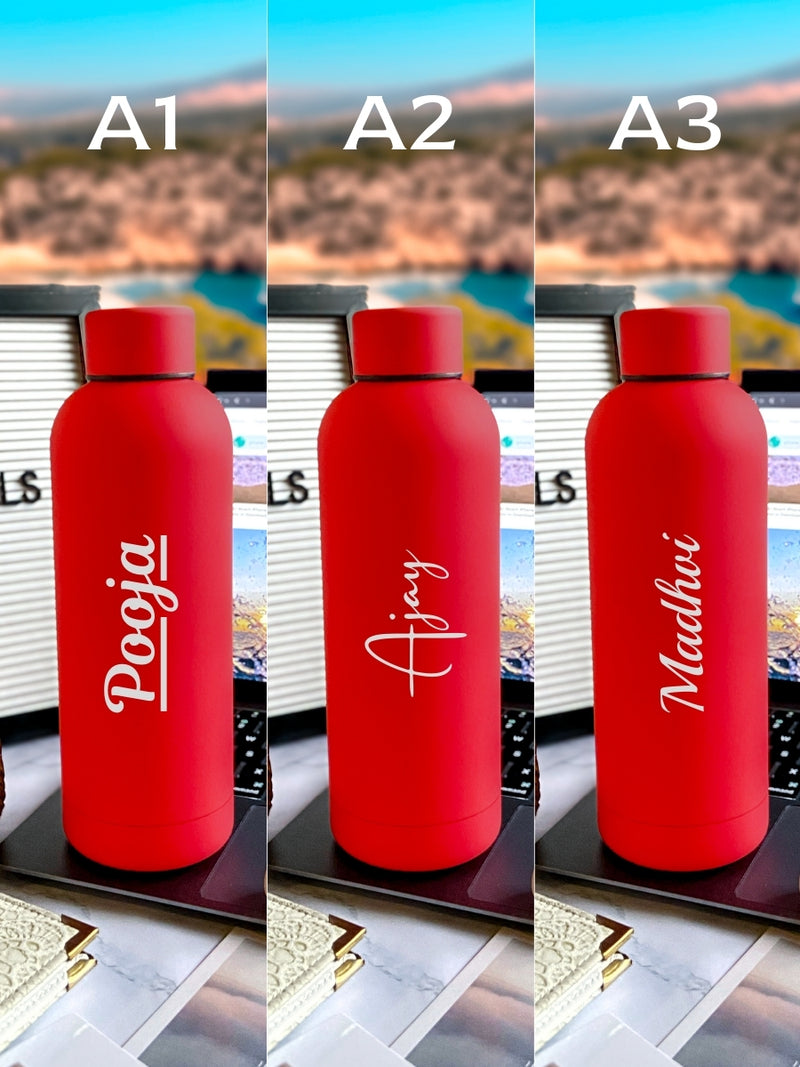 Personalized Cherry Red Stainless Steel Water Bottle – Custom Engraved