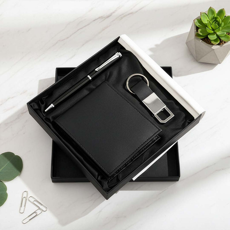 Classic Black Wallet Trio: Men&