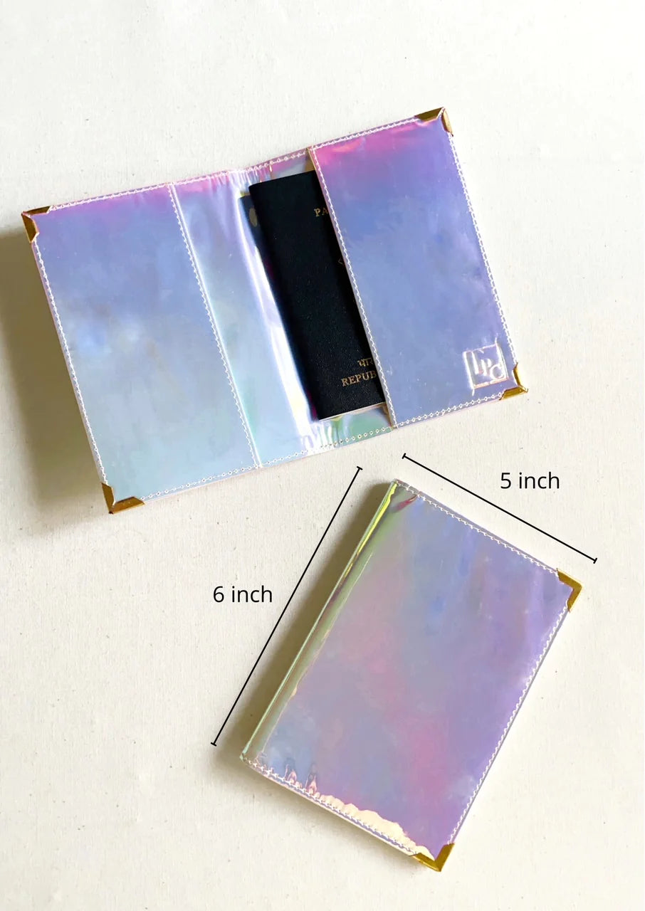 nside preview of Glitter Pasport Cover of TPC gifts which is 5 by 6 inches in dimension.