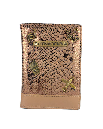 Bronze Copper Personalized Passport Cover - Cheers to Good Times Edition by TPC Gifts
