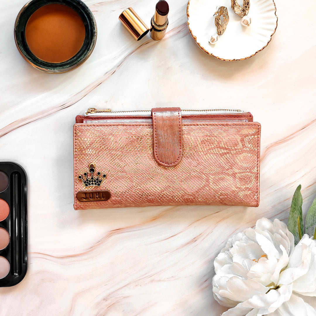 The Rosé Luxe Wallet — Salmon Pink Edition