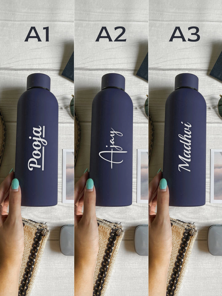 Personalized Blue Stainless Steel Water Bottle – Custom Engraved &amp; Eco-Friendly