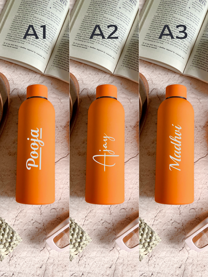 Personalized Orange Stainless Steel Water Bottle – Custom Engraved &amp; Eco-Friendly