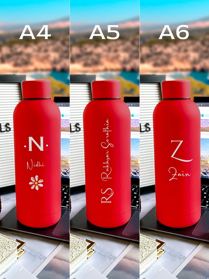 Personalized Cherry Red Stainless Steel Water Bottle – Custom Engraved