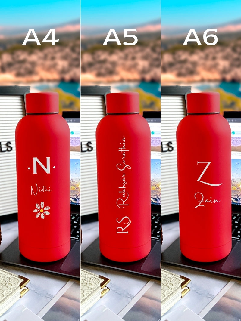 Personalized Cherry Red Stainless Steel Water Bottle – Custom Engraved