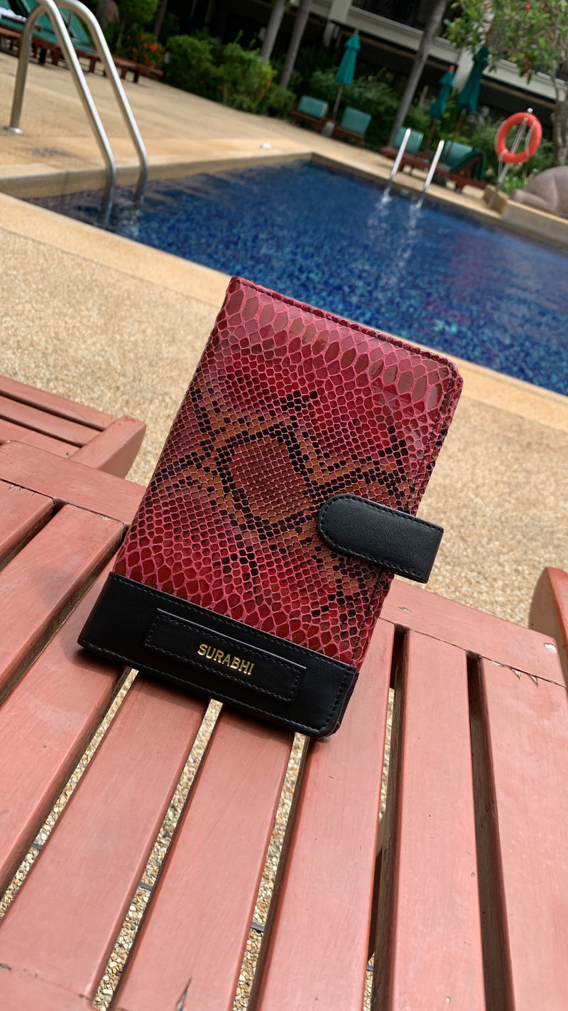 Odysey Raspberry Genuine Leather Travel Organizer