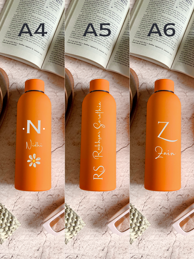 Personalized Orange Stainless Steel Water Bottle – Custom Engraved & Eco-Friendly