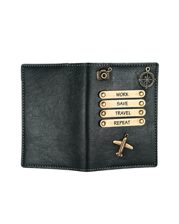 Classic Personalized Passport Cover - Black