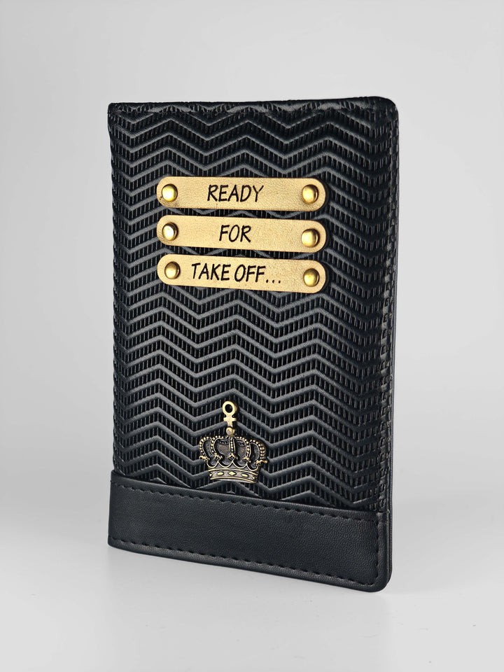 Personalized Passport Cover - Ziggy Genuine Leather Black
