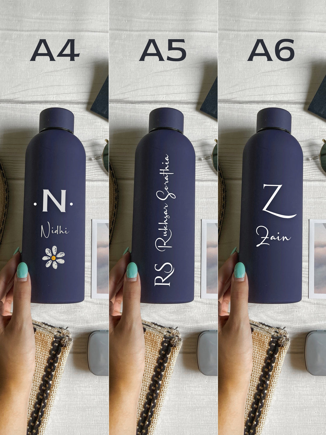 Personalized Blue Stainless Steel Water Bottle – Custom Engraved &amp; Eco-Friendly