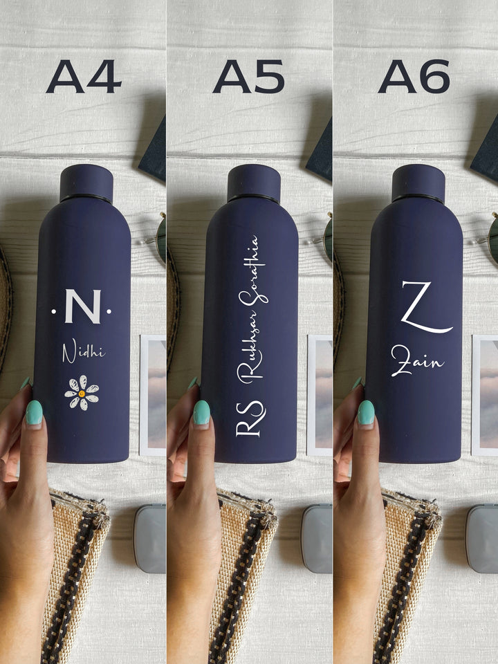Personalized Blue Stainless Steel Water Bottle – Custom Engraved &amp; Eco-Friendly