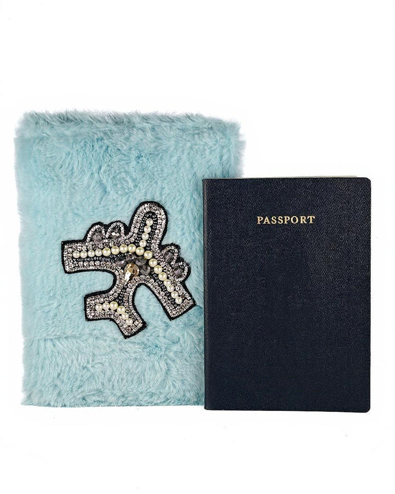 Personalised Passport Cover - Baby Blue Fur by TPC Gifts