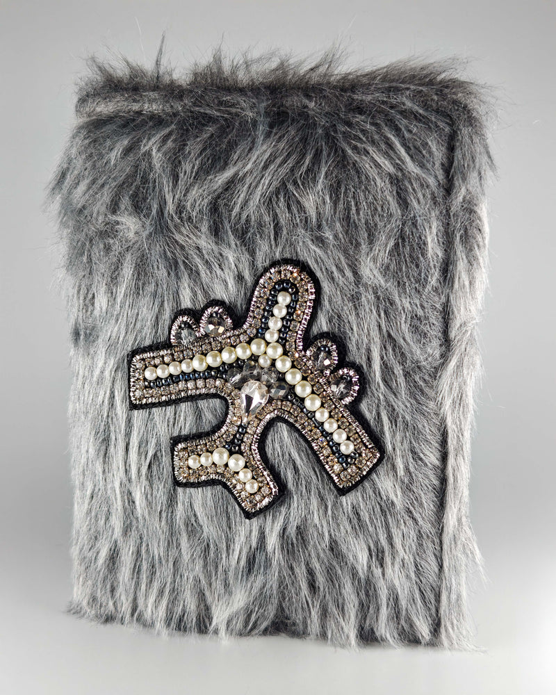 Grey Fur Passport Cover