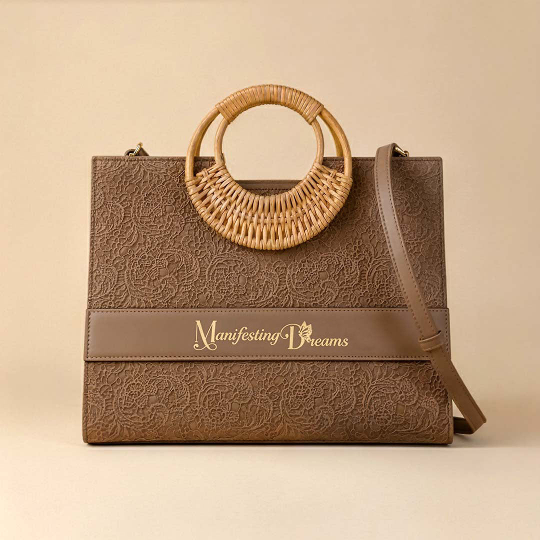 Personalised Tote Bags - Gilded Grace Dark Brown Beige Limited Edition