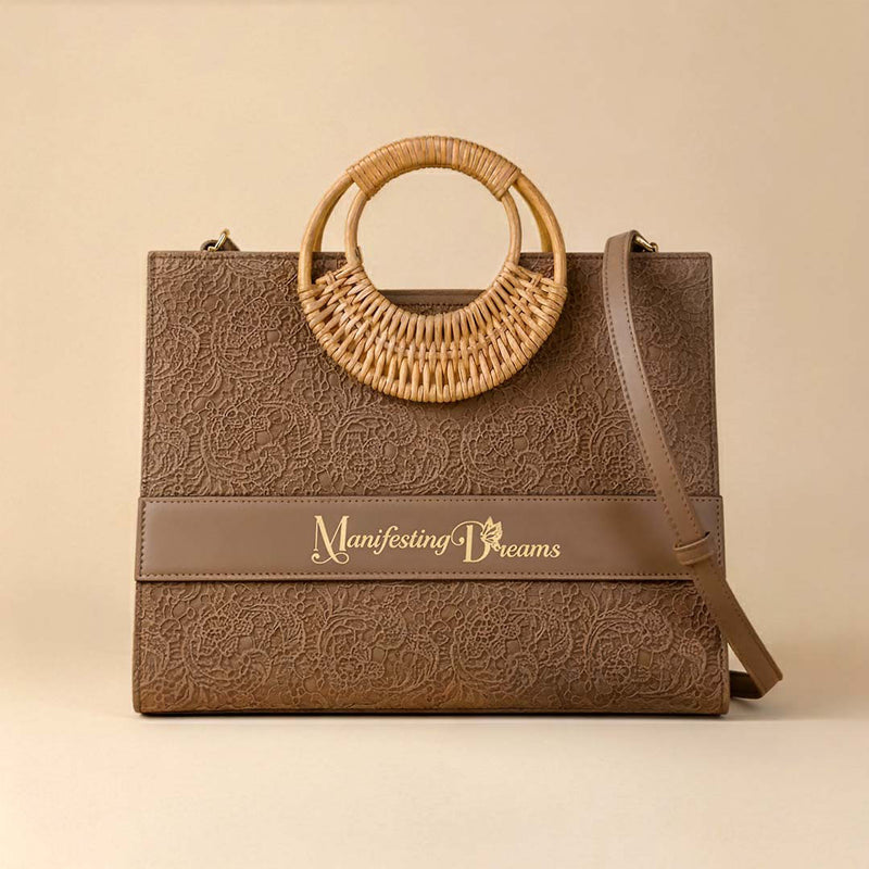 Personalised Tote Bags - Gilded Grace Dark Brown Beige Limited Edition