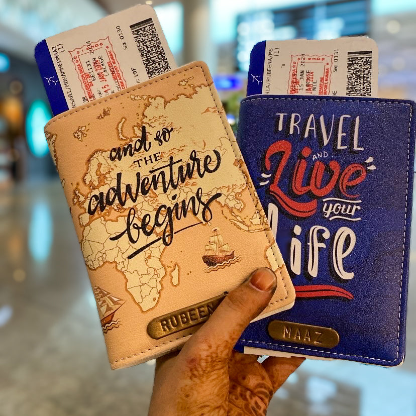 Couple Passport Cover and Luggage Tag Map Print