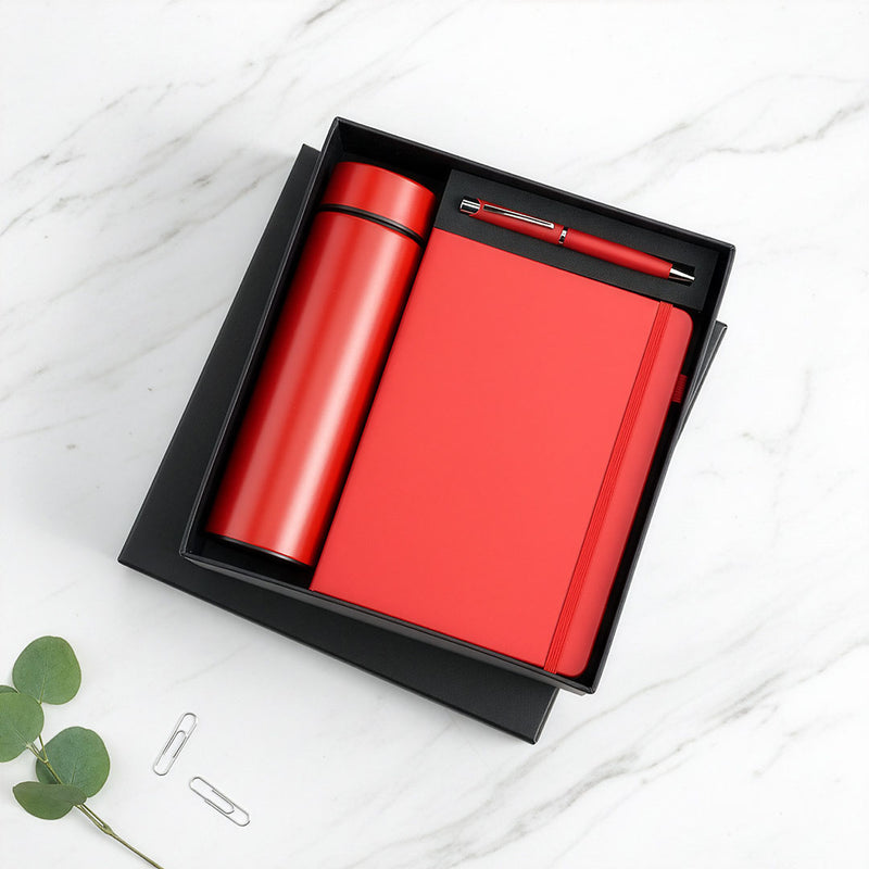 Vibrant Corporate Duo: A5 Notebook & Smart Tumbler Set (Available in Red & Blue)