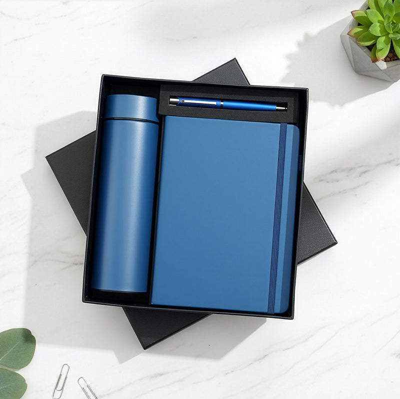 Vibrant Corporate Duo: A5 Notebook & Smart Tumbler Set (Available in Red & Blue)