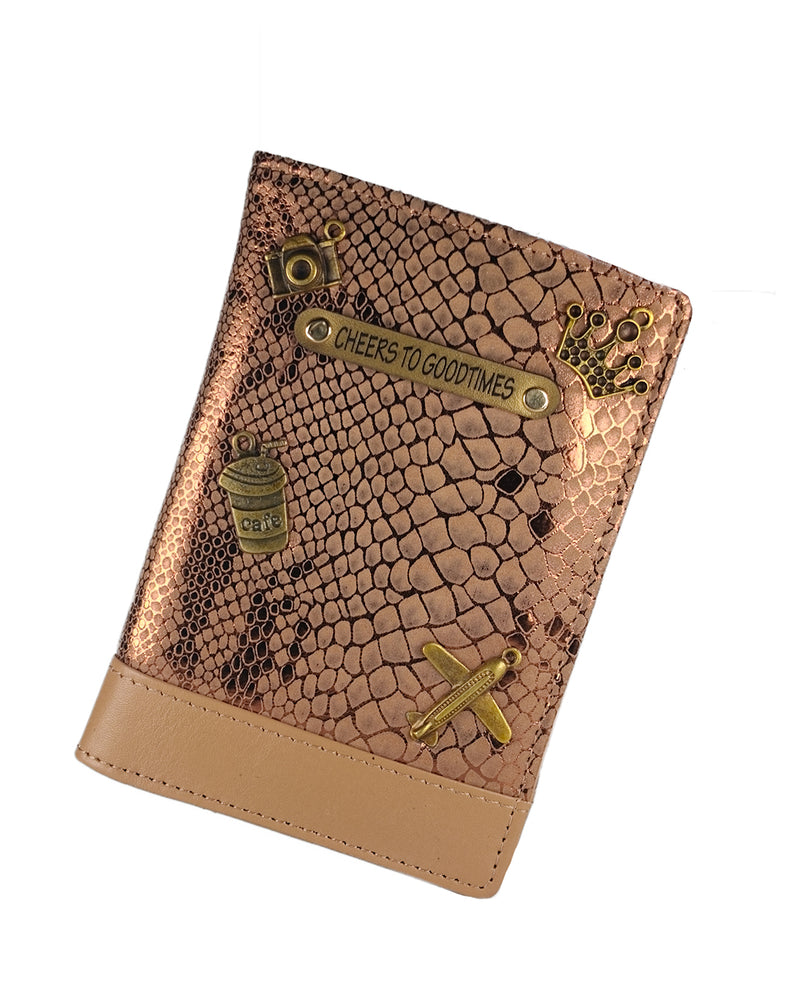 Bronze Copper Personalized Passport Cover - Cheers to Good Times Edition by TPC Gifts