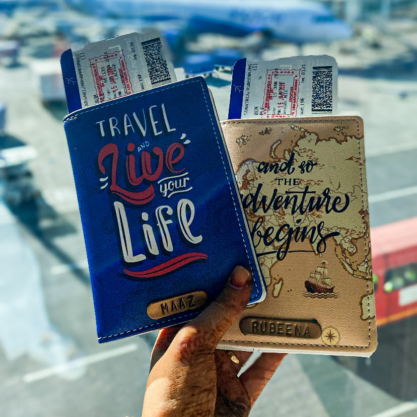 Couple Passport Cover and Luggage Tag Map Print