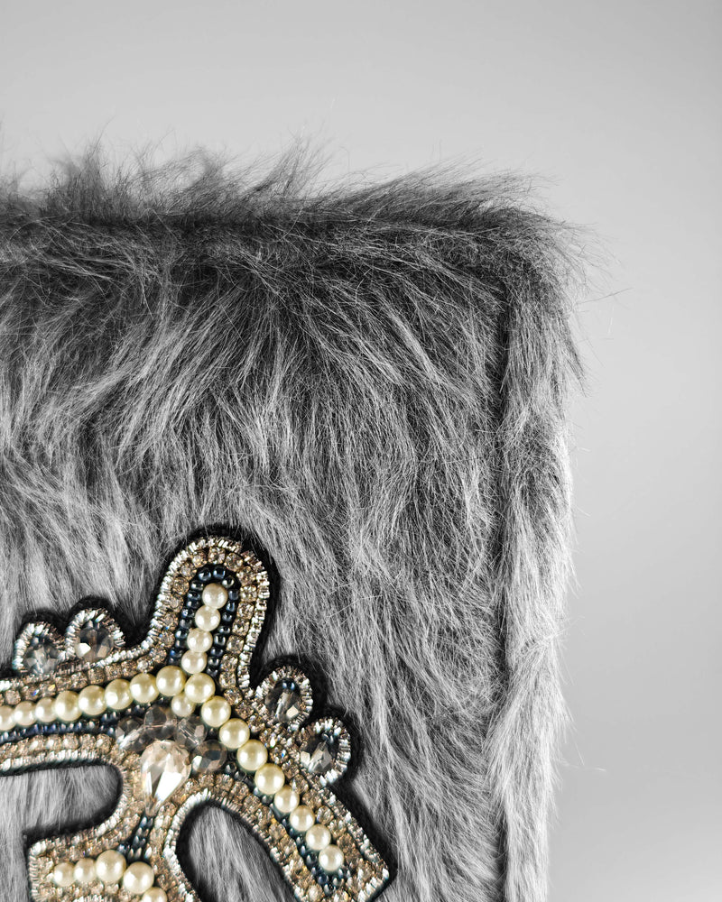 Grey Fur Passport Cover