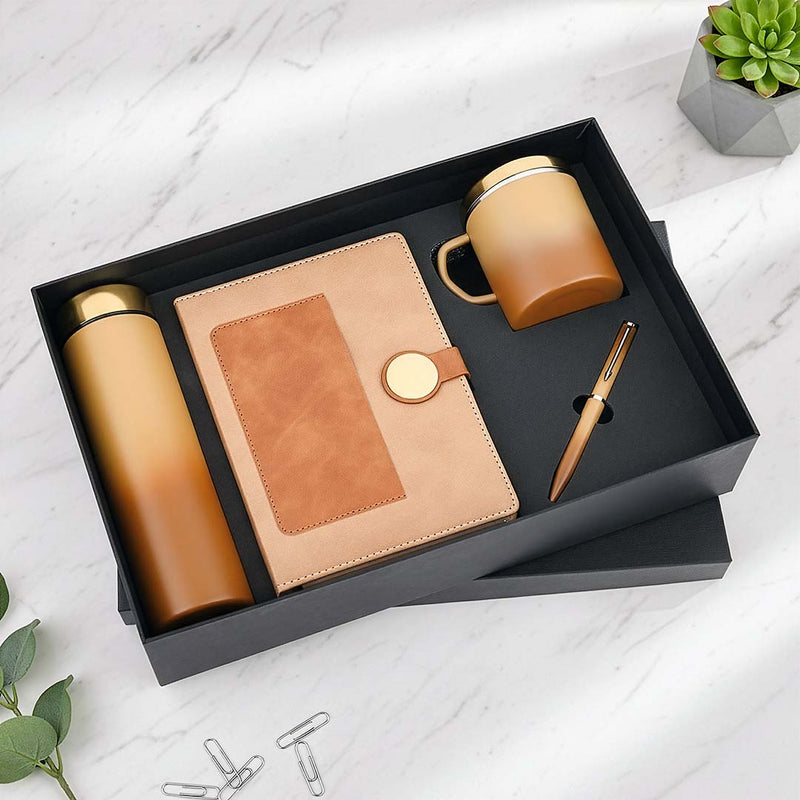 Ombre Series 4-Piece Gift Set: Gradient Tumbler, Mug, Notebook & Pen