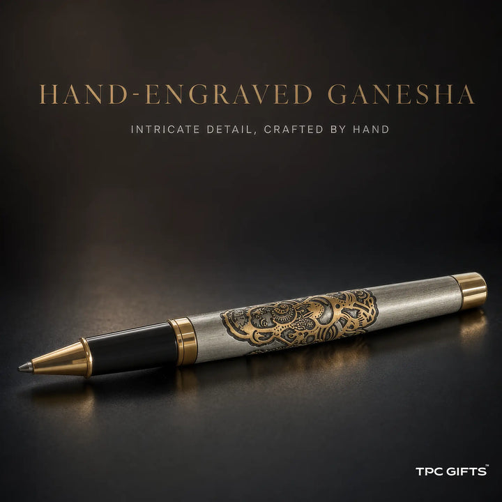 The Ganesha Set – Personalised Ganesha Pen &amp; Name Keychain Gift Set