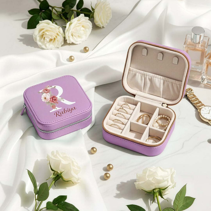 Purple jewelry case with &