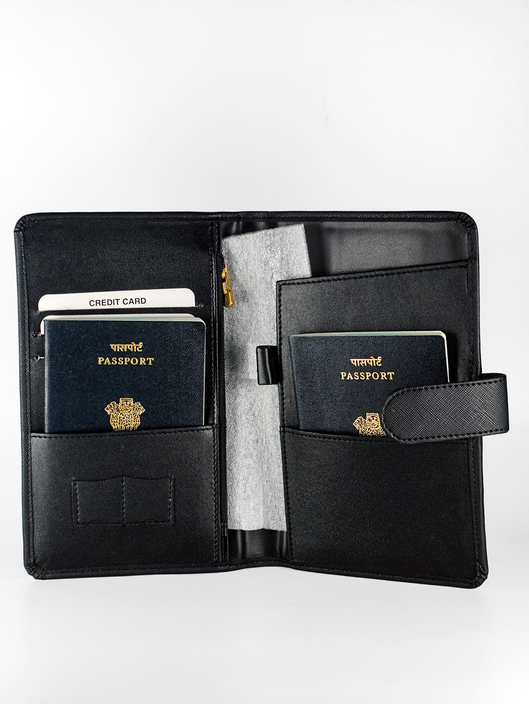 Bollywood Black Genuine Leather Travel Wallet