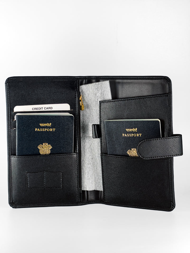 Bollywood Black Genuine Leather Travel Wallet