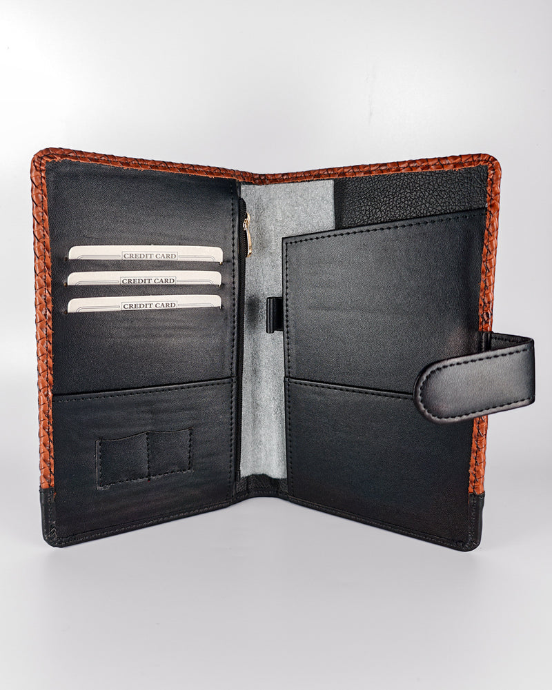 Peacan & Umber Weave Texture Travel Organizer