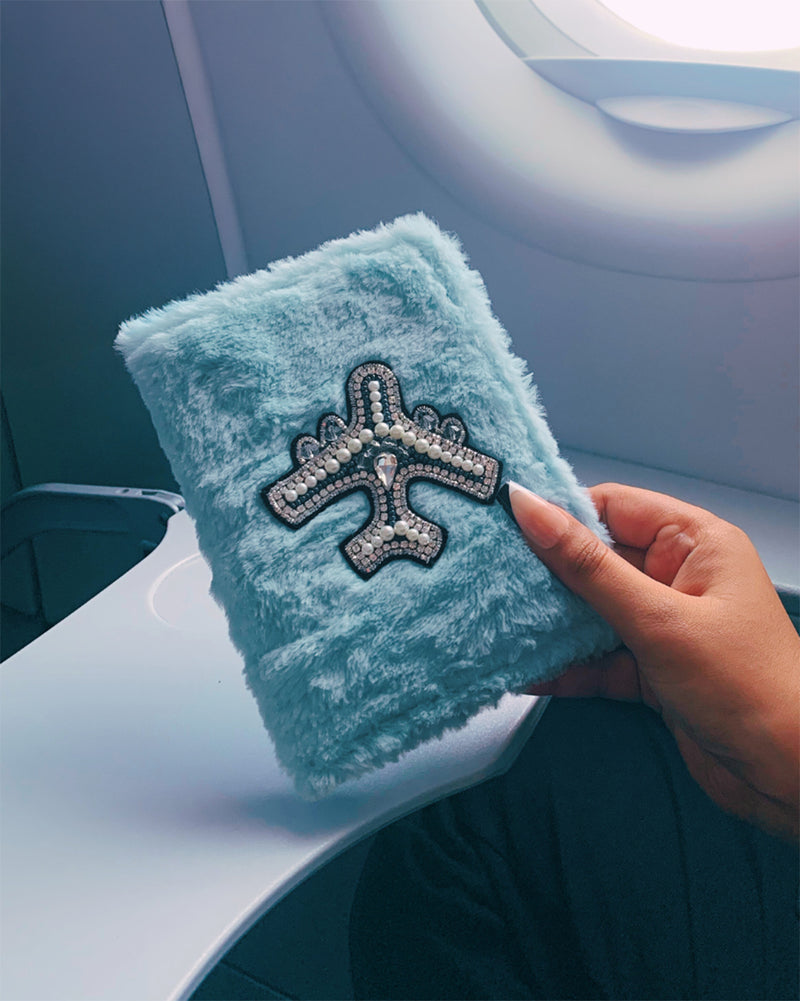 Personalised Passport Cover - Baby Blue Fur by TPC Gifts