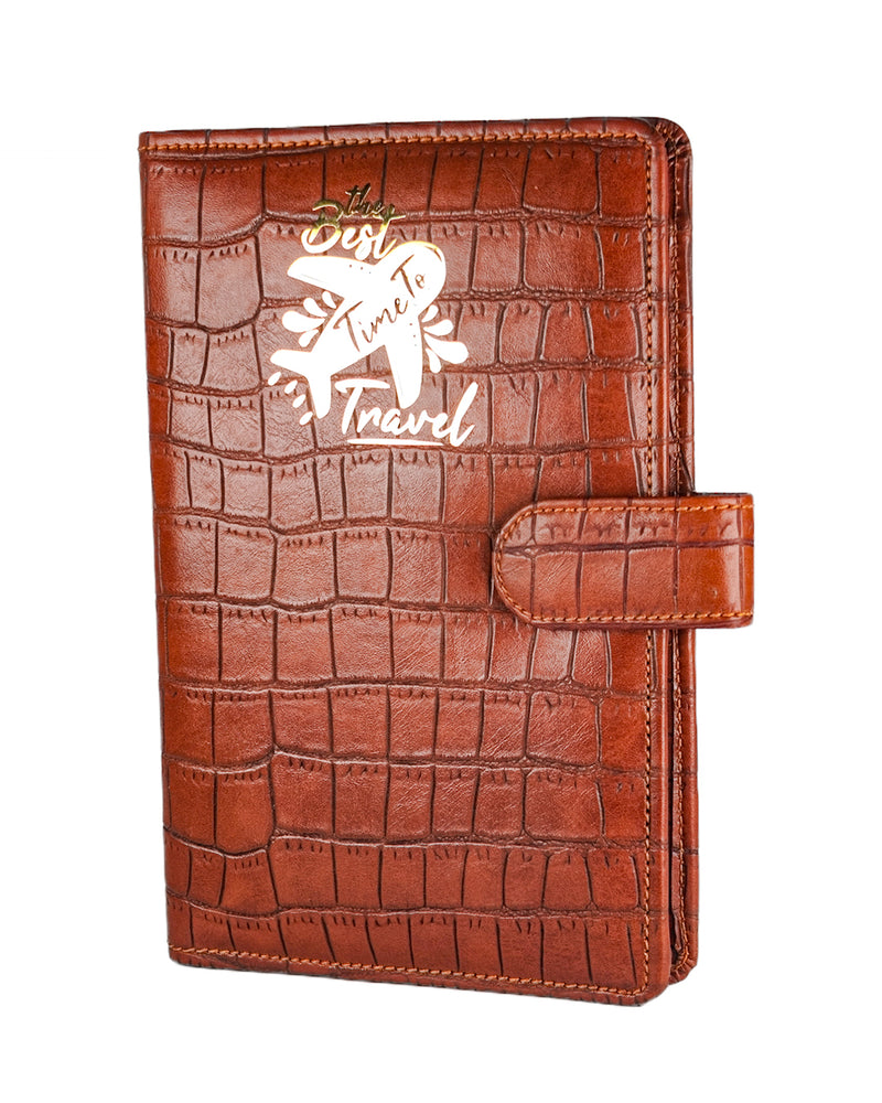 Brown Croco Travel Organizer