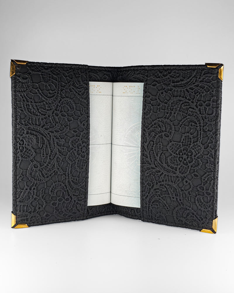 Personalized Passport Cover - Glided Grace Black (Work Travel Repeat)