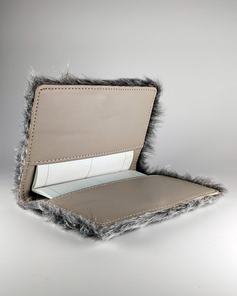 Grey Fur Passport Cover