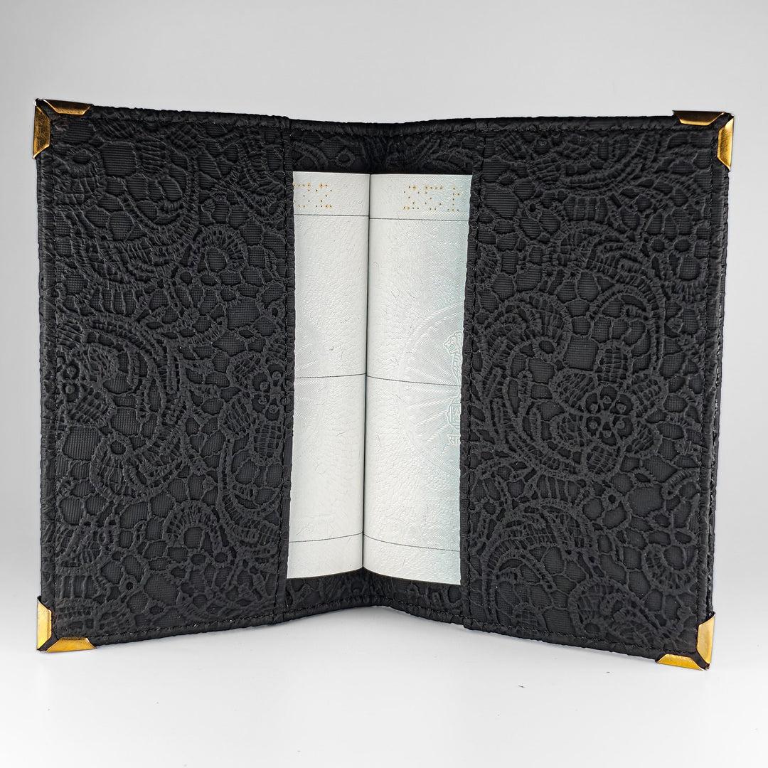 Personalized Passport Cover - Glided Grace Black