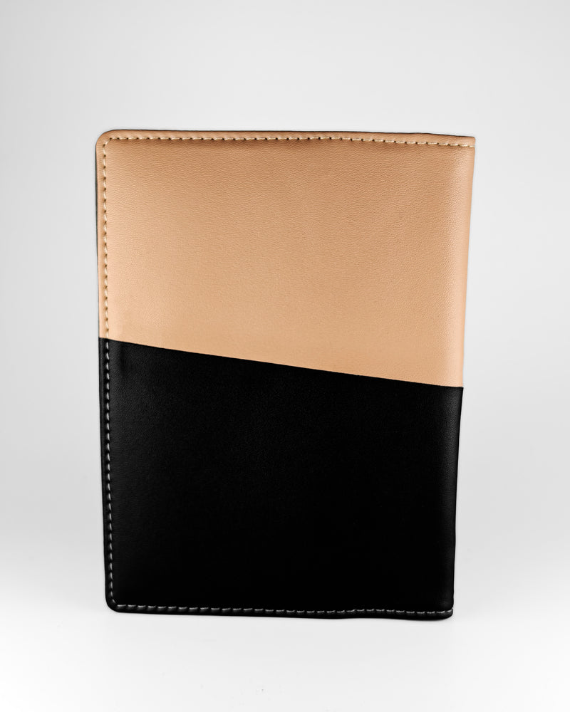 Dual Tone Black & Beige Passport Cover
