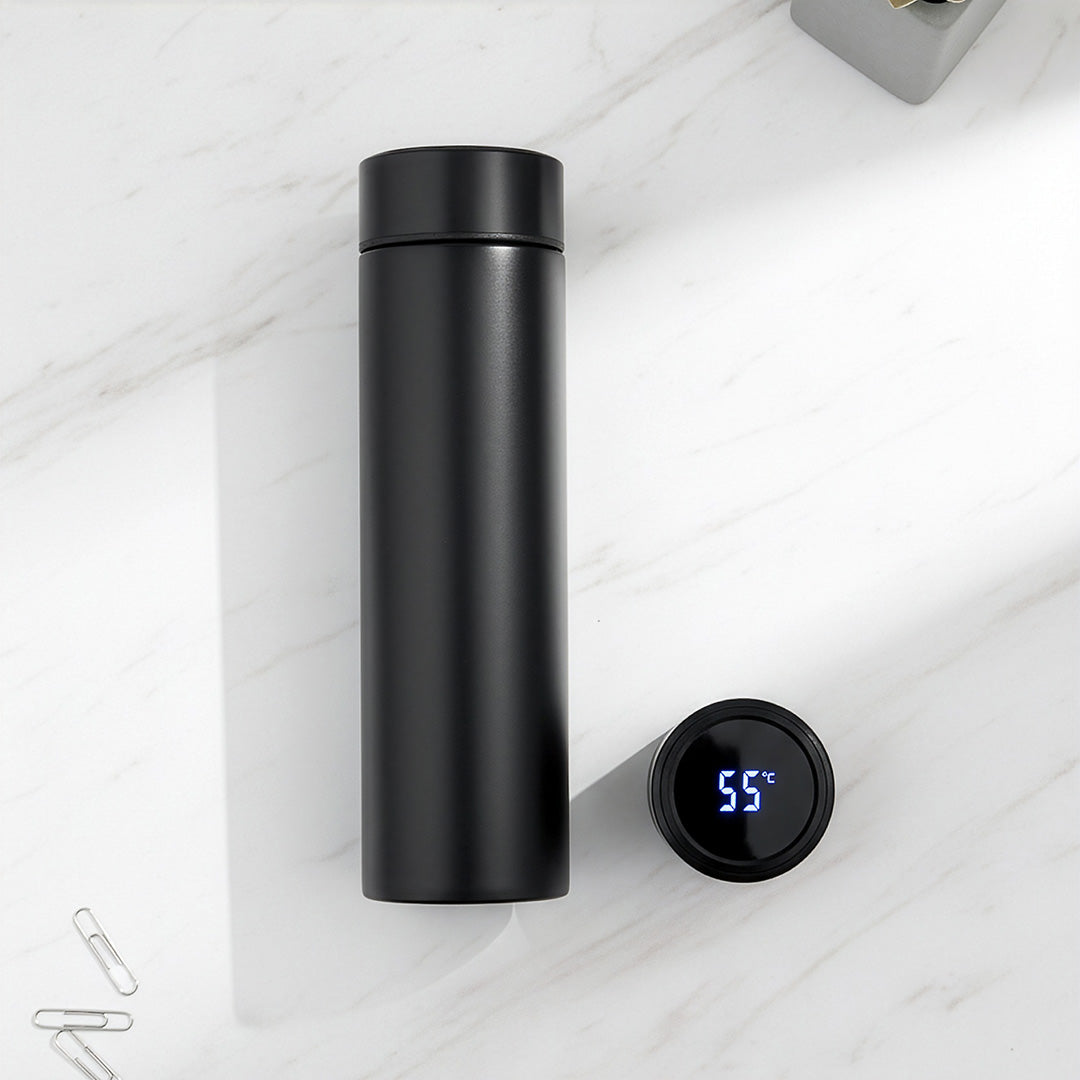Smart LED Temperature Bottle: 500ml Vacuum Flask (Available in Black, White, Red)