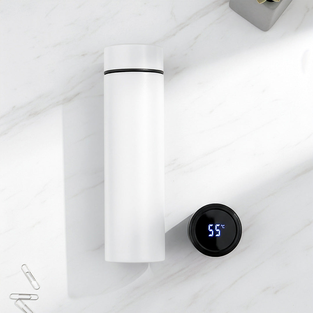 Smart LED Temperature Bottle: 500ml Vacuum Flask (Available in Black, White, Red)