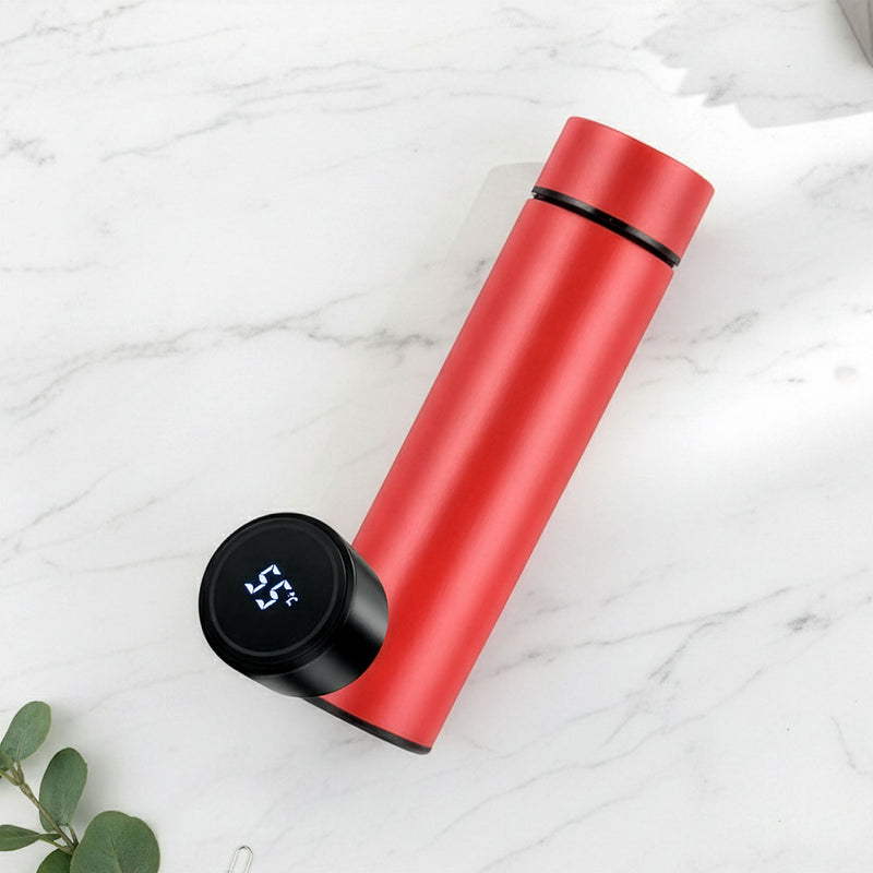 Smart LED Temperature Bottle: 500ml Vacuum Flask (Available in Black, White, Red)