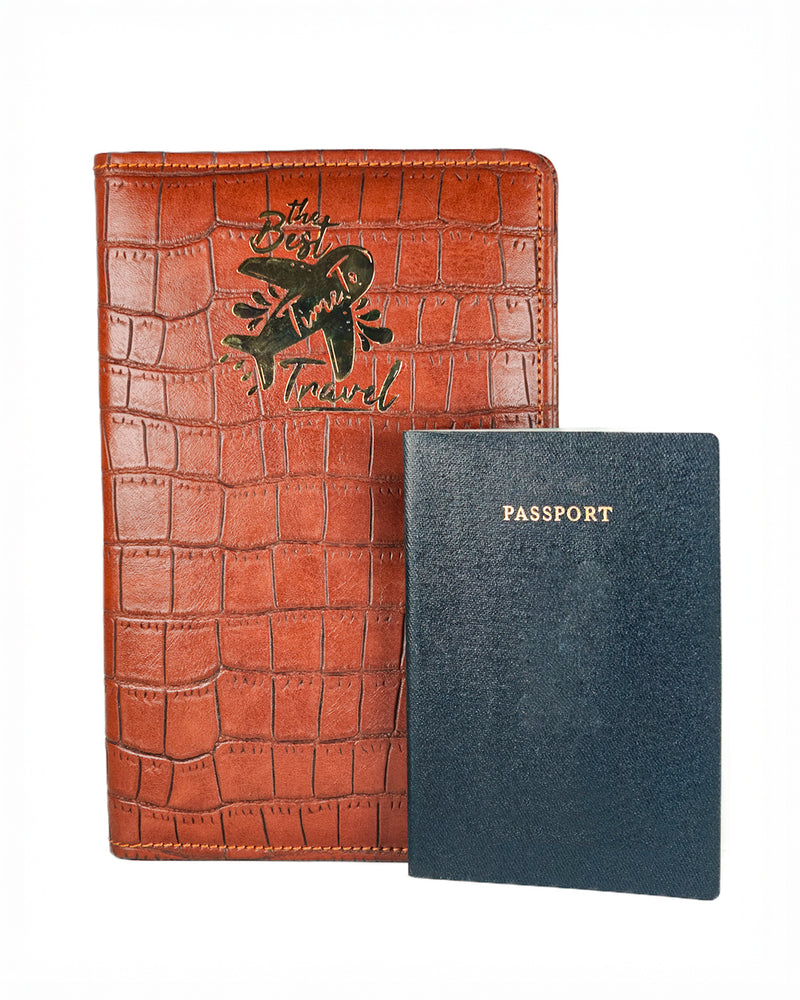 Brown Croco Travel Organizer