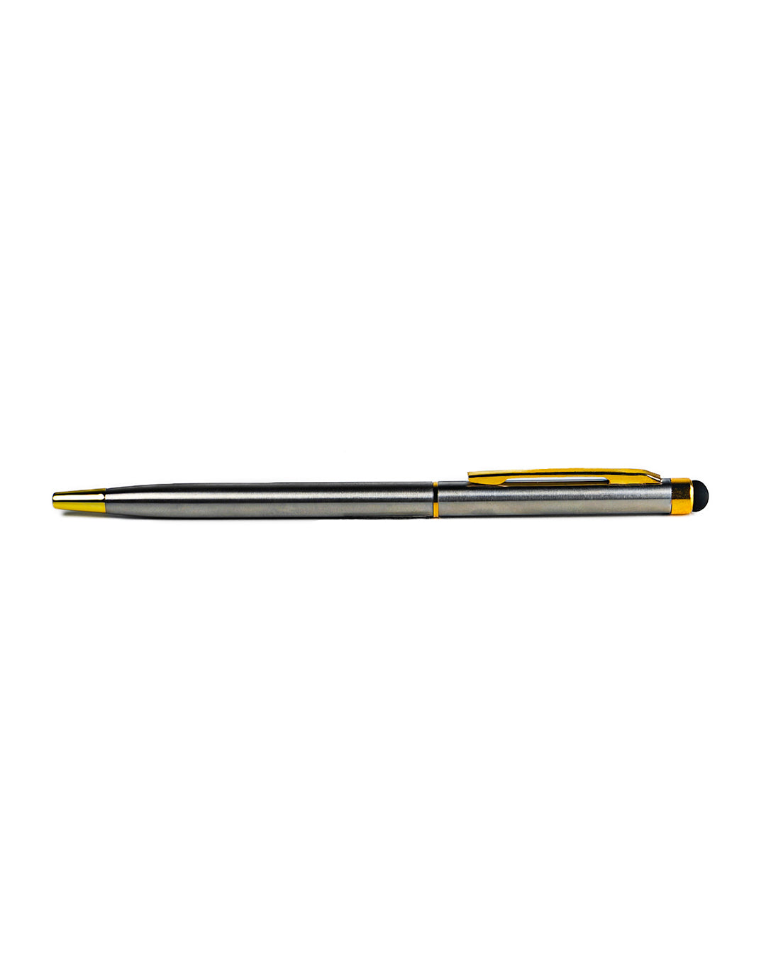 Pen with black and yellow accents on a white background