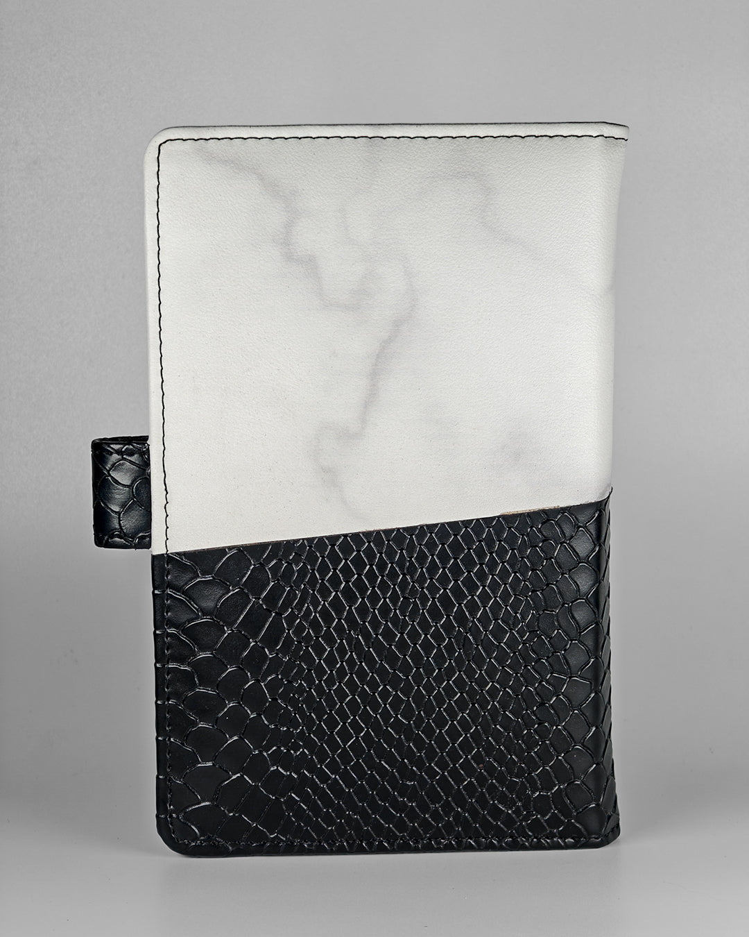 Stylish passport holder and travel organizer with dual-tone finish and gold detailing – the perfect custom passport cover for organized travel.