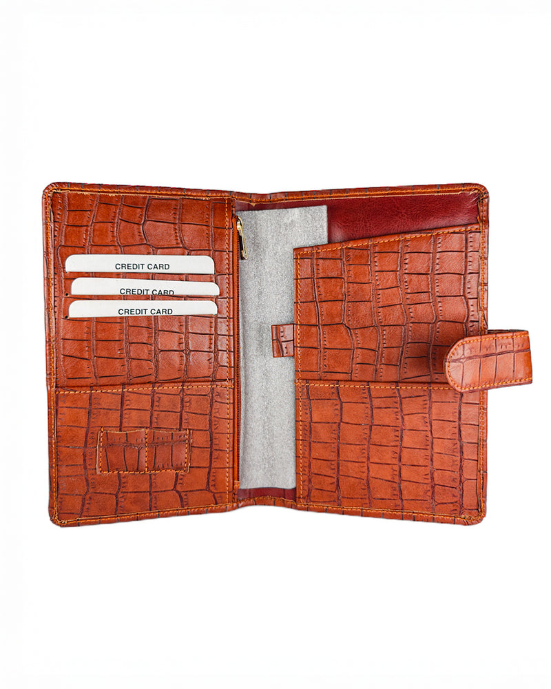 Brown Croco Travel Organizer