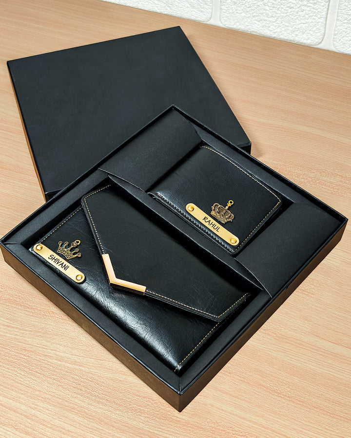 Personalized Couple Wallets – Gift Set for Him &amp; Her