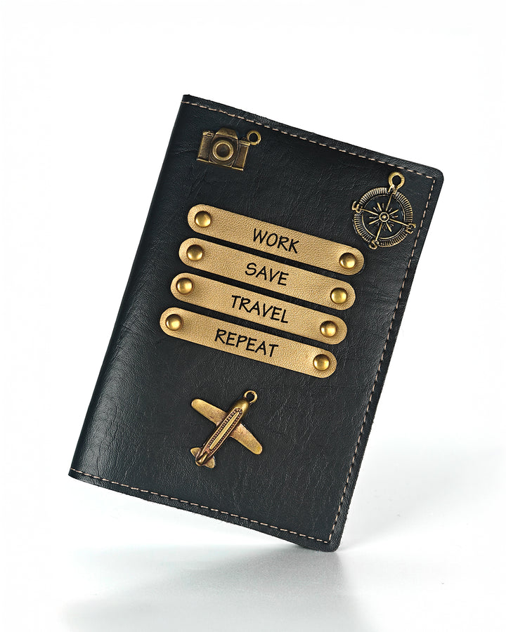 Classic Personalized Passport Cover - Black